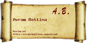 Avram Bettina névjegykártya